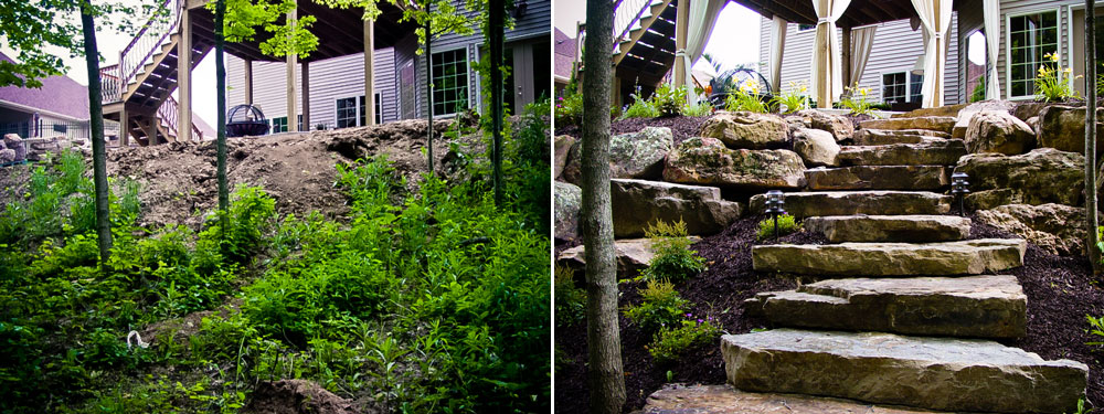 Before and After Stone work fort wayne